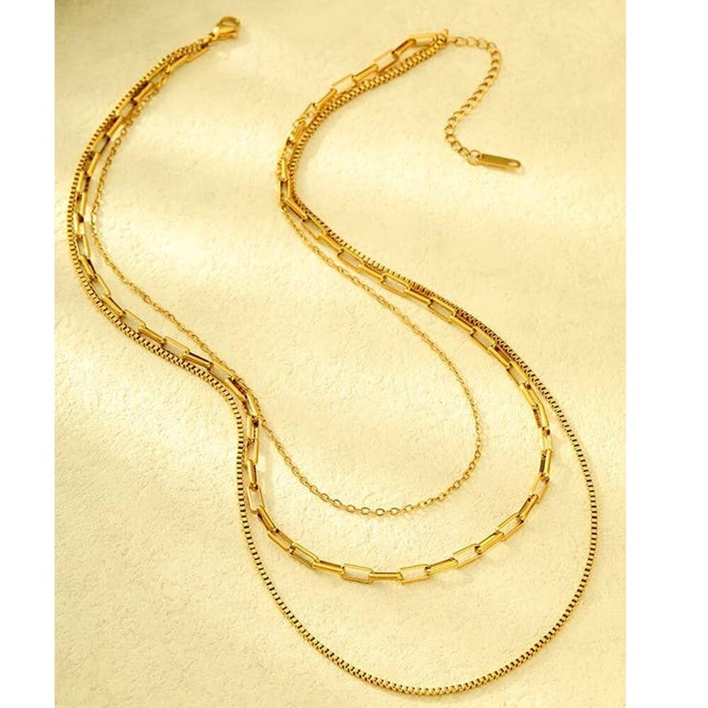18K Gold Stainless Steel Tarnish Free Layered Necklace
